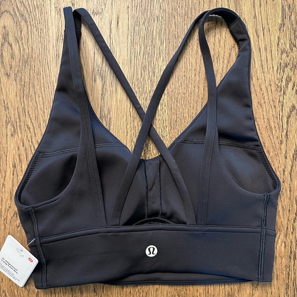 NWT Lululemon In Alignment Long Line Bra 2 Black - Picture 3 of 7